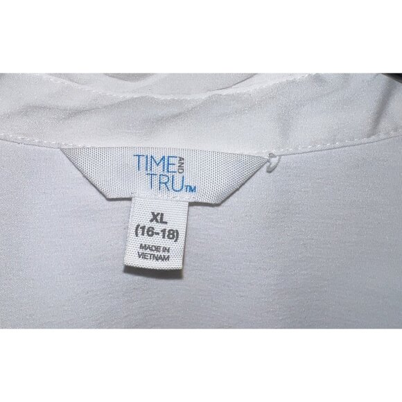 Time And Tru White Button-Up Long Sleeve Shirt XL - Picture 3 of 4